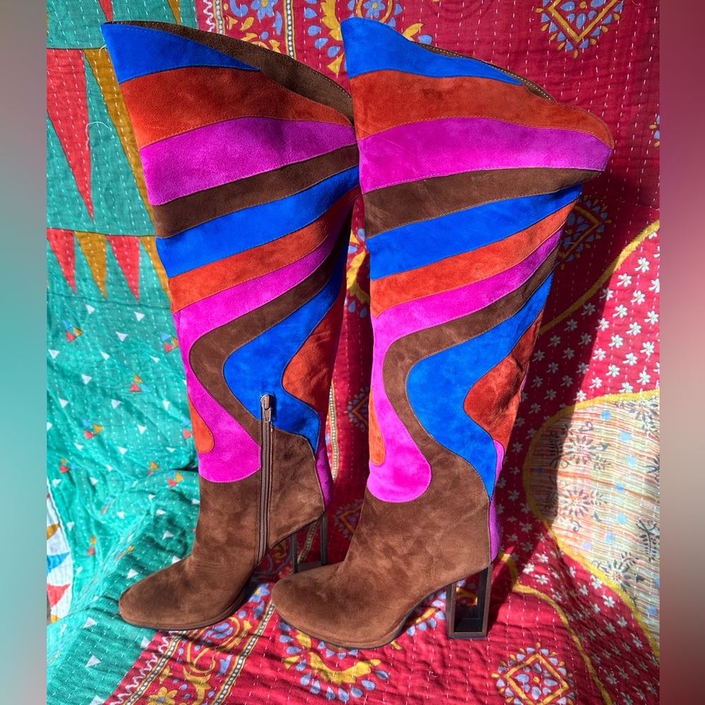 Jeffrey Campbell Energy Leather Knee High Boots - Size 8